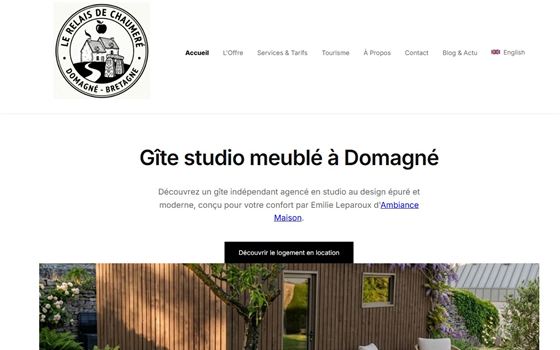 Page d'accueil du site du gîte Le Relais de Chauméré